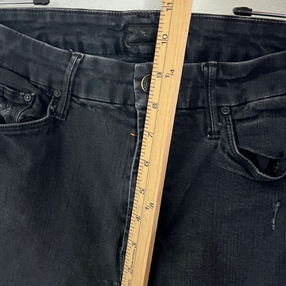 MOTHER jeans looker ankle fray distress black raw hem jeans woman’s size 30 - Picture 10 of 12